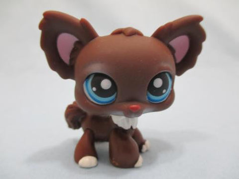 Littlest Pet Shop Chocolate Brown Chihuahua Dog W Blue Eyes 219 Puppy Authentic Lps MAY30J