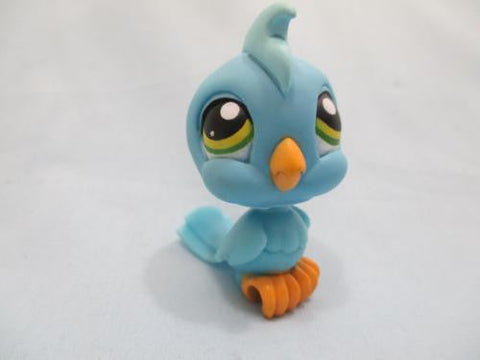 LIKE NEW Littlest Pet Shop 317 Blue Cockatoo Green & Yellow Eyes Bird Authentic LPS Mar21npo80