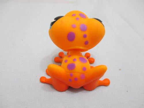LIKE NEW Littlest Pet Shop Orange Purple Spotted Blue Eyes Toad Frog 874 Authentic LPS AUG13K