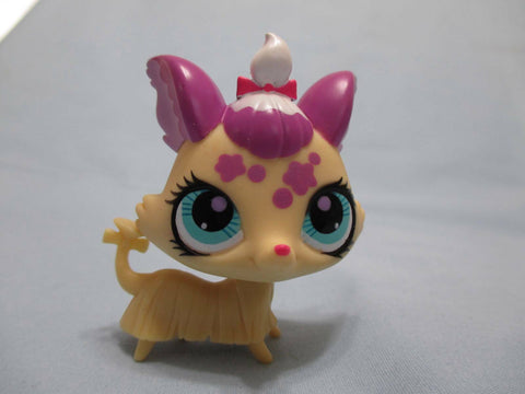 Littlest Pet Shop Yellow Yorkie Dog Purple Ears 3001 Sweetest Rare Authentic LPS MAY22J