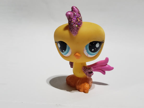 LIKE NEW Littlest Pet Shop RARE Parakeet Bird 2318 w/ Pink Crest and Wings Glitter Finishes Authentic LPS Dec21nhr