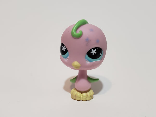 LIKE NEW LITTLEST PET SHOP LPS Pink Parakeert Canary Bird 620 with Three Star Decals and Cyan Eyes Authentic LPS Feb26ni
