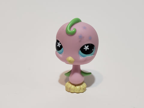 LIKE NEW LITTLEST PET SHOP LPS Pink Parakeert Canary Bird 620 with Three Star Decals and Cyan Eyes Authentic LPS AIK Oct11n