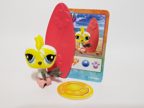 LIKE NEW Littlest Pet Shop G7 Quail Bird 9 With Card Coin And Accessory Authentic JAN13JTW
