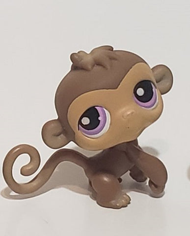 Littlest Pet Shop Rare Brown Monkey 274 Purple Eyes Authentic Lps AIK OCT25J