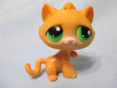 Littlest Pet Shop Cat Tabby Bon Bon Kitty Orange Green Eyes 110 Authentic Lps Apr30npo21
