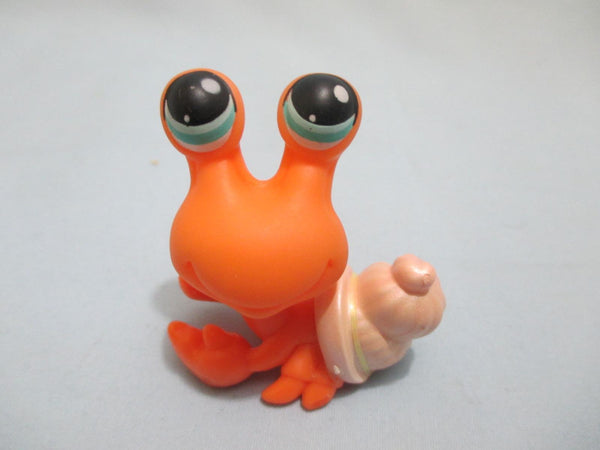 LIKE NEW Littlest Pet Shop Hermit Crab Orange With Cream Shell Eyes 188 Authentic Lps OCT27J