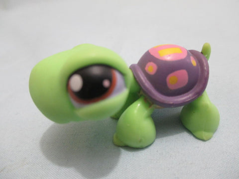 LIKE NEW Littlest Pet Shop Turtle Green With Orange Eyes Pet 302 Authentic Feb12nn