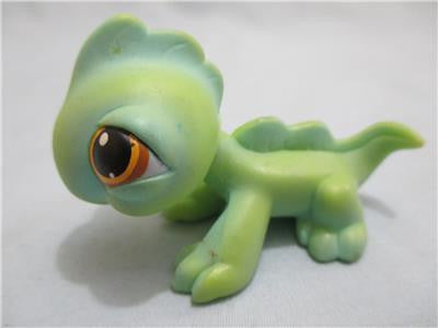 LIKE NEW LITTLEST PET SHOP 29 Pale Green Iguana Brown Eyes LPS Authentic  Nov8ni