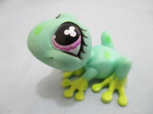 LIKE NEW Littlest Pet Shop Green Spots Frog with Purple Eyes Authentic 479 Lps OCT26J