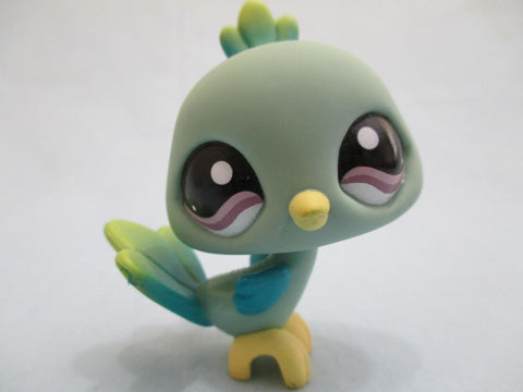Littlest Pet Shop Blue Green Purple Eyes Peacock Bird 985 Authentic LPS Mar06npo80