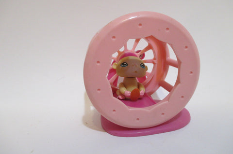 Littlest Pet Shop Random Mouse Hamster with Hamster Wheel Accessory Set Authentic LPS SEP17J