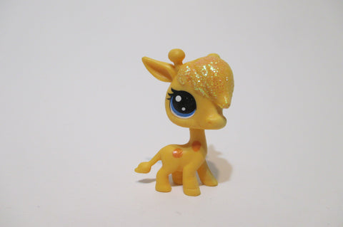 Littlest Pet Shop Yellow New Generation Glitter Lofty Sunglow Giraffe 3 Authentic LPS May19npo22