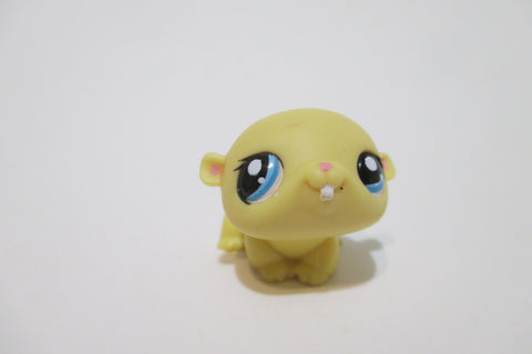 LIKE NEW Littlest Pet Shop Yellow Hamster 1774 Purple Eyes Authentic LPS AIK Apr25ni
