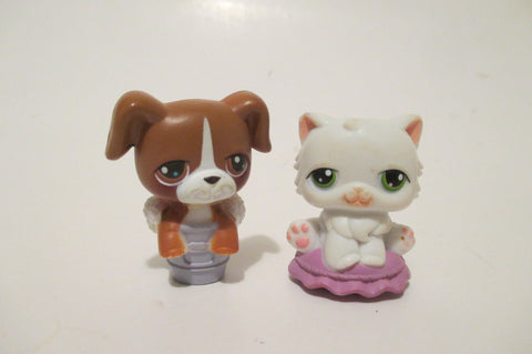 LIKE NEW Littlest Pet Shop Lot of 2 Pencil Top Persian Boxer Accessory Authentic Apr03n