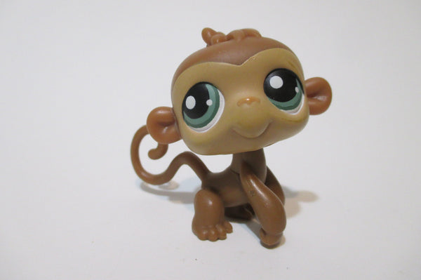 LIKE NEW Littlest Pet Shop Brown Monkey 57 Green Eyes Authentic Lps AUG16K