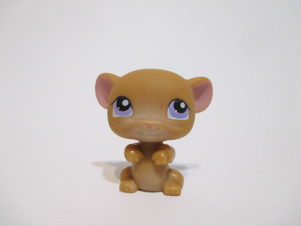 LIKE NEW Littlest Pet Shop 324 Brown Rat Mouse W Light Purple Eyes Authentic Dec06npo29