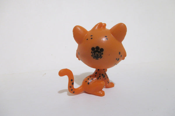 LIKE NEW Littlest Pet Shop 3886 Chad Chalmers Orange Black Spotted Leopard Cheetah Cat Authentic Nov14ni