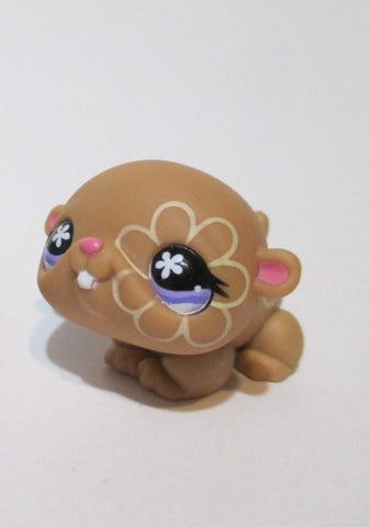 Littlest Pet Shop Hamster Brown Flower 624 Authentic May25npo57