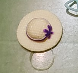 Littlest Pet Shop Yellow Beach Hat Puple Flower Authentic Nov23ni