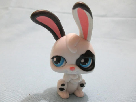 LIKE NEW Littlest Pet Shop 202 White Black Magic Motion Bunny Rabbit PP4 W Blue Eyes Move Authentic LPS MY04J