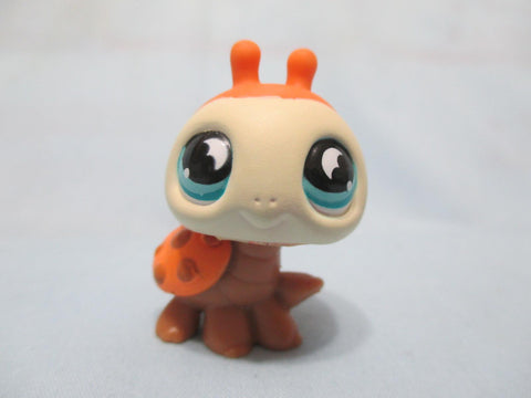LIKE NEW Littlest Pet Shop 856 Brown Orange Ladybug Half Moon Blue Eyes Authentic Lps MAY2J