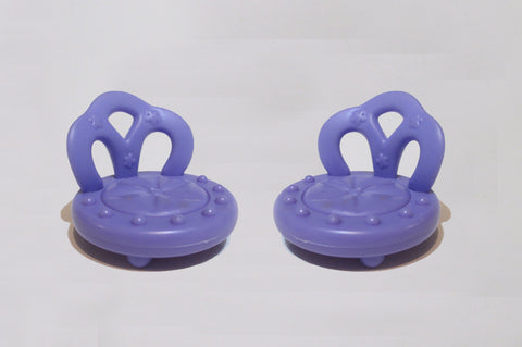 Littlest Pet Shop Lot 2 Purple Chair Round Town Seat Replacement Part Accessory MAY28J1
