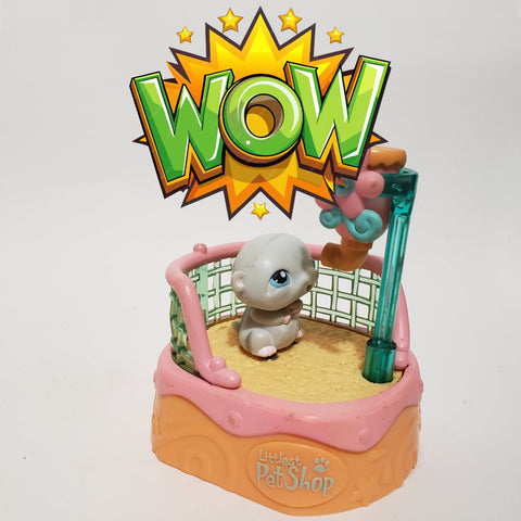 Littlest Pet Shop Magic Motion Gray Hamster Bed Bottle Set LPS SEP03 JST SEE VIDEO