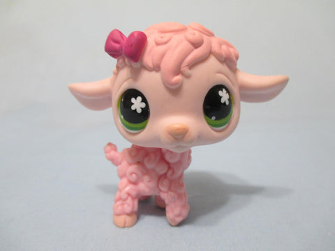 LIKE NEW Littlest Pet Shop Lamb Sheep Pink Green Flower Eyes 585 Authentic Lps MAY20JA