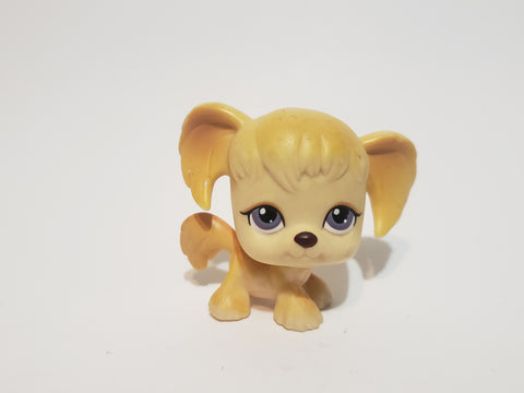 LIKE NEW Littlest Pet Shop Dog Baby Cocker Spaniel 291 w/ Brown Eyelids and Dull Purple Eyes Authentic LPS May09na