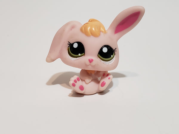 Littlest Pet Shop RARE White Yellow Bunny Rabbit 2281 w/ Dark Olive Green Eyes Authentic LPS AIK JAN18AHR WW
