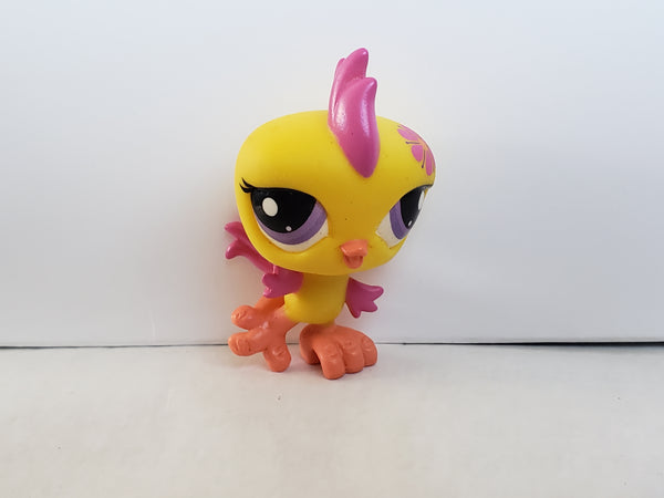 Littlest Pet Shop Jungle Pals G7 Gen 7 91 Yellow Parakeet Pink Flower Authentic LPS AIK Feb24ni