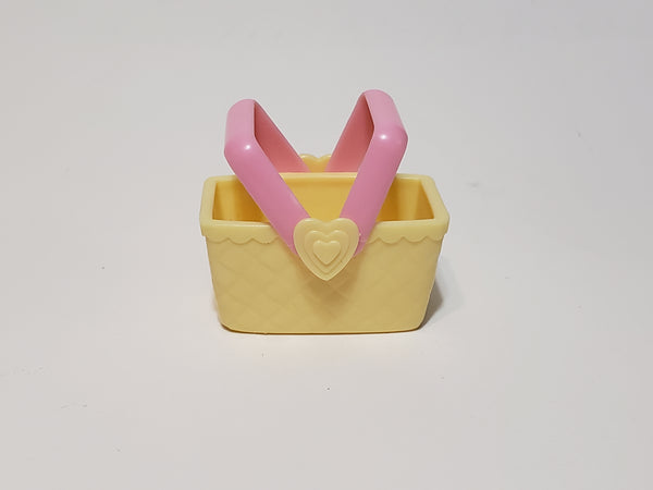 Littlest Pet Shop Yellow Picnic Basket w/ Pink Handle Accessory OCT19J