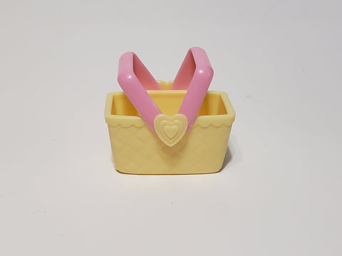 Littlest Pet Shop Yellow Picnic Basket w/ Pink Handle Accessory OCT19J