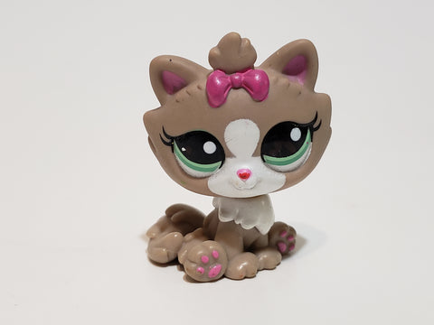Littlest Pet Shop Himalayan Cat 2640 Brown White with Green Eyes Authentic Lps APR09J