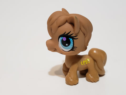 Littlest Pet Shop Brown Totally Talented Horse Pony 2786 Blue Eyes Authentic Blemished As Shown APR12J86