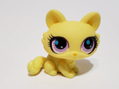 Littlest Pet Shop LPS Yellow Crouching Cat 2775 RARE Authentic LPS Blemished As Shown APR12J
