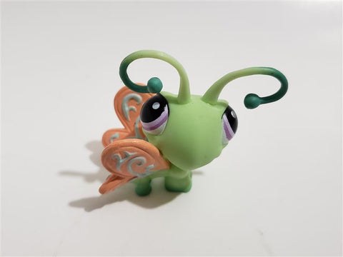 Littlest Pet Shop Rare Green Peach Butterfly Purple Eyes LPS Authentic AIK APR16j
