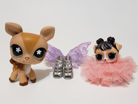 Littlest Pet Shop We Are Superstars Lot of 2 Deer LOL pet w Accessories Set Authentic Comes as Shown APR17A