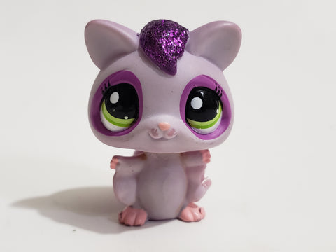 Littlest Pet Shop 2385 Purple Glitter Sparkle Sugar Glider Bat Green Eyes Lps AIK Blemished As Shown APR22J86