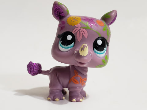 Littlest Pet Shop Shimmer N Shine 2342 Glitter Sparkle Rhino Authentic Blemished As Shown APR22J86