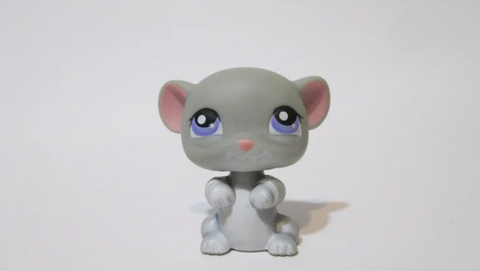 LIKE NEW Littlest Pet Shop Gray Purple Eyes Standing Mouse 105 Authentic Lps AUG13K