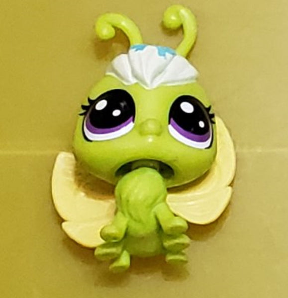 LIKE NEW Littlest Pet Shop Rare Lucky Pet  No # Geranium Green Yellow Butterfly Authentic SEE VIDEO Nov3ni