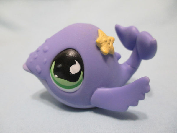Littlest Pet Shop Purple Whale with Green Eyes 644 Fish Authentic LPS Dec17ni