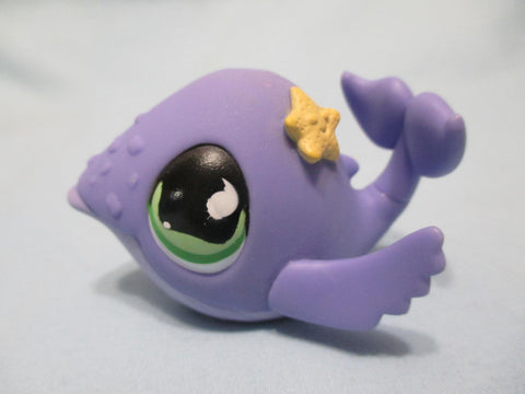 Littlest Pet Shop Purple Whale with Green Eyes 644 Fish Authentic LPS Dec17ni