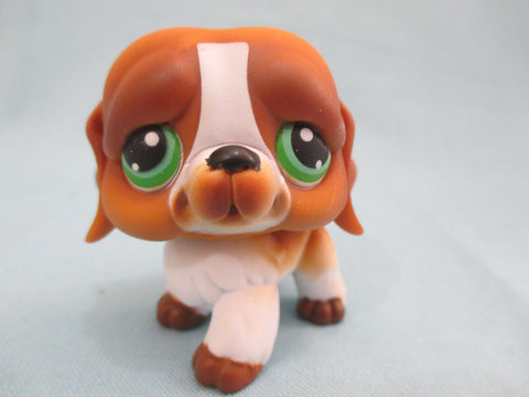 Littlest Pet Shop LPS 335 Brown White Saint Bernard Dog Authentic May14ni