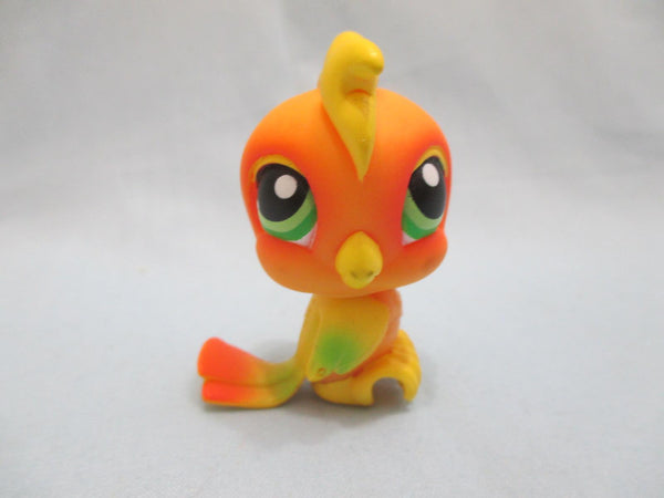 Littlest Pet Shop Cockatoo 120 Orange and Yellow With Green Eyes Authentic LPS Mar19ni