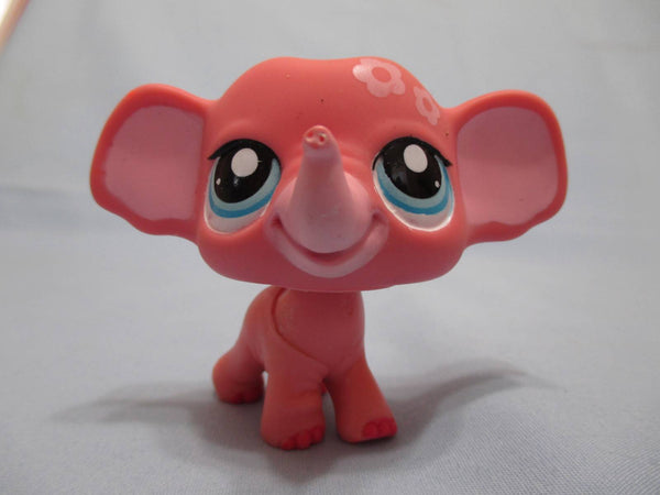 LIKE NEW Littlest Pet Shop RARE Elephant 1809 Pink Flower Blue Eyes Authentic Lps DEC08J