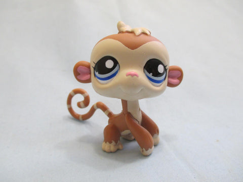 LIKE NEW Littlest Pet Shop Brown Monkey Blue Eyes 1450 Authentic LPS JUN20J