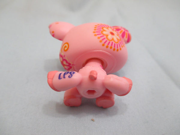 Littlest Pet Shop 1065 Pink Postcard Pig Blue White Flower Eyes Authentic OCT25J